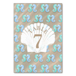 Cartão de Número de Tabela de Casamento de Areia e