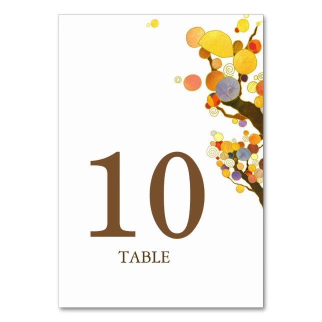 Cartão de Número de Tabela de Casamento de Árvores (Frente)