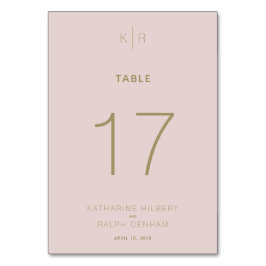 Cartão de Número de Tabela de Casamento de Beige R