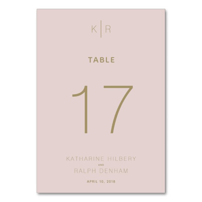 Cartão de Número de Tabela de Casamento de Beige R (Frente)