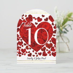 Cartão de Número de Tabela de Casamento de Cora
