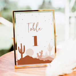 Cartão de Número de Tabela de Casamento de Deserto
