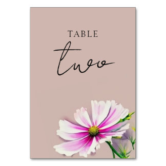 Cartão de Número de Tabela de Casamento de Flores 