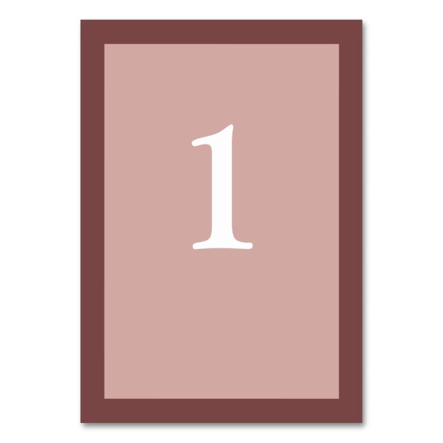 Cartão de Número de Tabela de Casamento de Frame C (Frente)