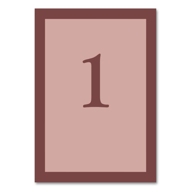 Cartão de Número de Tabela de Casamento de Frame C (Frente)