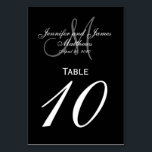 Cartão de Número de Tabela de Casamento de Monogra<br><div class="desc">Cartões Números de Tabela de Casamento Preto e Branco com monograma de bandeja personalizado. Design por Elke Clarke ©2008. Personalize com seus nomes de noiva e noivo, sobrenome de recém-casados, data inicial do monograma e do casamento. Encomende um por mesa com cada número de tabela, mas ainda recebe o desconto...</div>