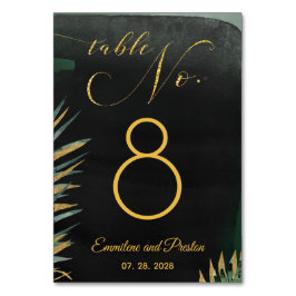 Cartão de Número de Tabela de Casamento de Palma T