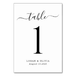 Cartão de Número de Tabela de Casamento de Script 