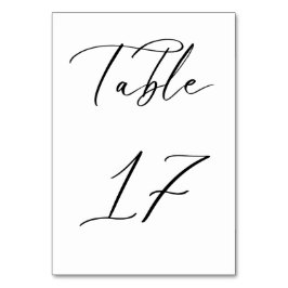 Cartão de Número de Tabela de Casamento de Script