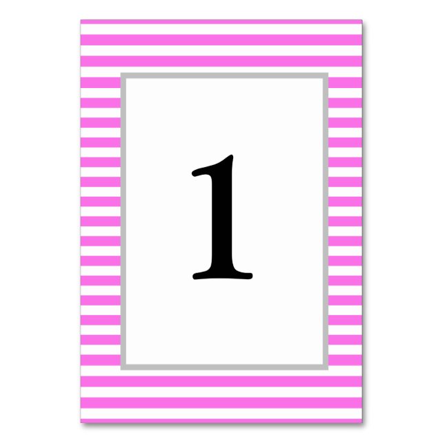 Cartão de Número de Tabela de Casamento de Stripes (Frente)