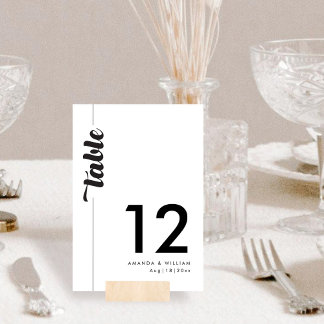 Cartão de Número de Tabela de Casamento de Tipogra