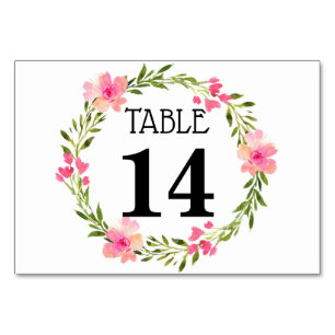 Cartão de Número de Tabela de Casamento de Verso C