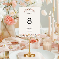 Cartão de Número de Tabela de Casamento Floral Col