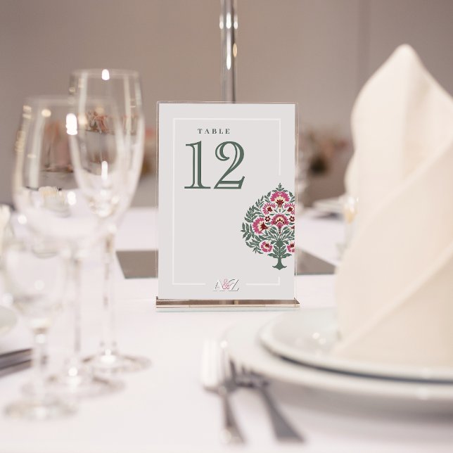 Cartão de Número de Tabela de Casamento Floral Mug (Criador carregado)