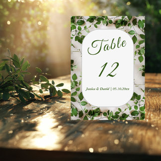Cartão de Número de Tabela de Casamento Minimalist