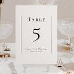 Cartão de Número de Tabela de Casamento Moderno Si<br><div class="desc">Esta simples design de cartas de núpcias moderna é um eterno de fusão de encanto clássico e simplicidade contemporânea. Com foco no estilo minimalista, esse design apresenta linhas limpas, tons neutros e uma sofisticada paleta branca e preta, garantindo que cada detalhe exude uma simplicidade refinada. Quer você esteja planejando uma...</div>