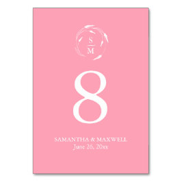 Cartão de Número de Tabela de Casamento Monograma