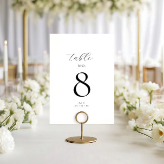 Cartão de Número de Tabela de Casamento Monograma
