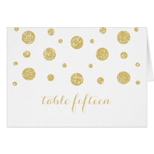 Cartão de Número de Tabela de Confetti Glitter Dou (Frente Horizontal)