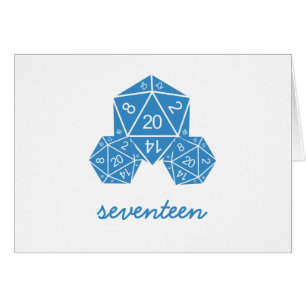 Cartão de Número de Tabela de Dice D20 Azul
