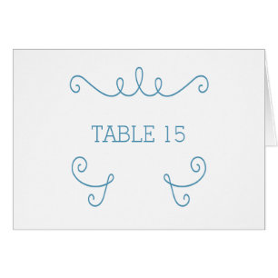 Cartão de Número de Tabela de Fardo Branco Azul