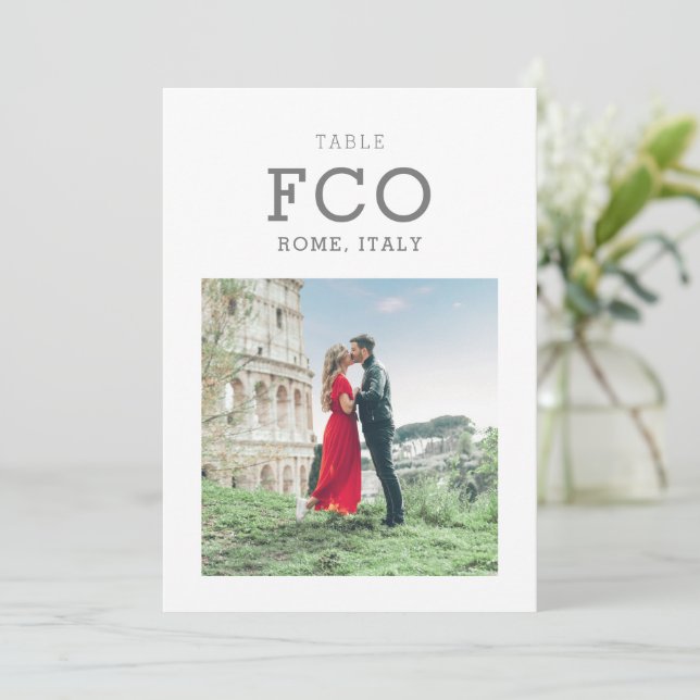 Cartão de Número de Tabela de Fotografias de Desti (Em pé/Frente)