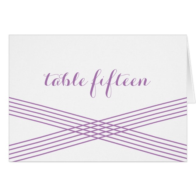 Cartão de Número de Tabela Deco Moderno Roxo (Frente Horizontal)