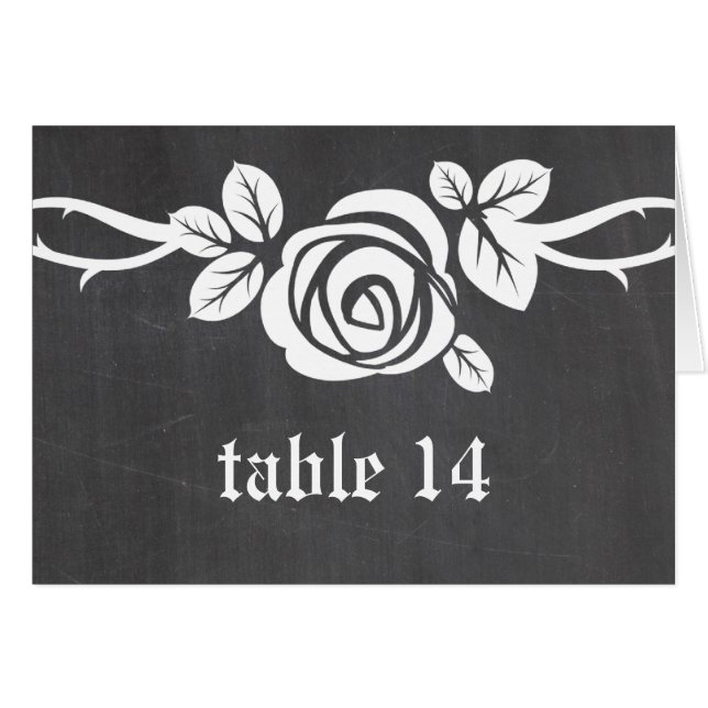Cartão de Número de Tabela do Quadro de Chalkboard (Frente Horizontal)