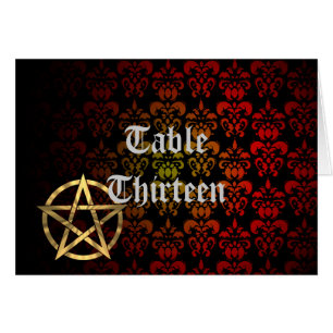 Cartão de número de tabela do Wiccan Pentacle