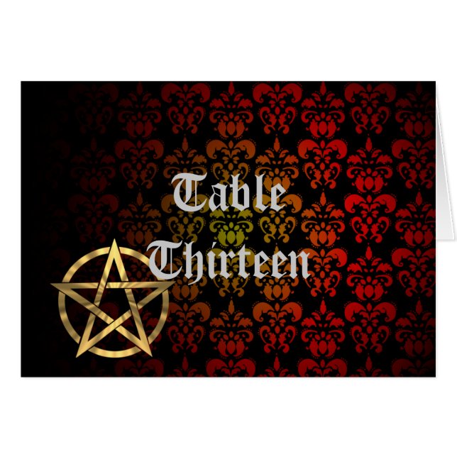 Cartão de número de tabela do Wiccan Pentacle (Frente horizontal)