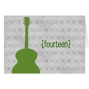 Cartão de Número de Tabela Grunge de Violão Verde