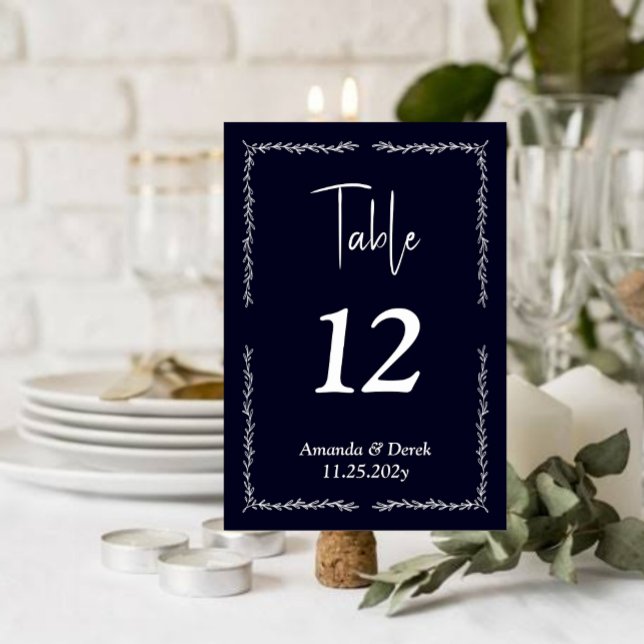 Cartão de Número de Tabela Negra Negra Negra Azul  (Criador carregado)