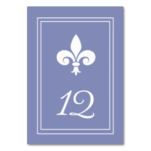 Cartão de Número de Tabela Periwinkle Fleur de Lis
