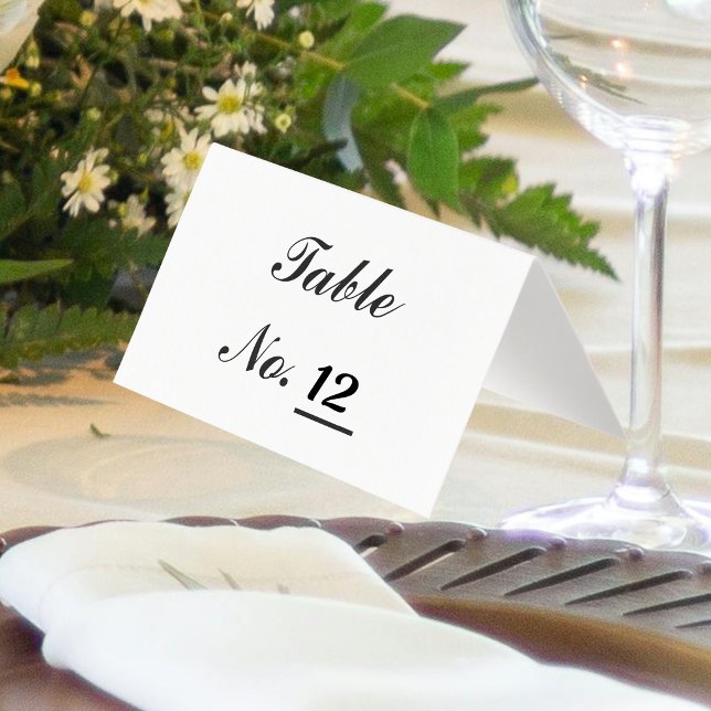Cartão de Número de Tabela Personalizada de Festa  (Wedding, Party Folded Custom Table Number Card)
