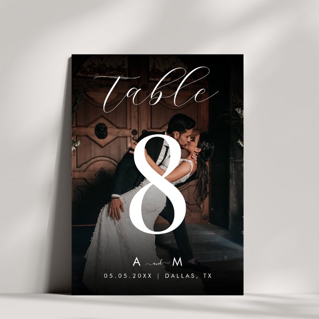 Cartão de Número de Tabela Preto de Casamento Pret (Criador carregado)