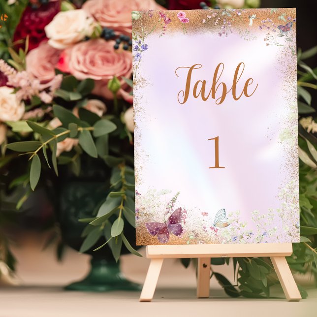 Cartão de Número de Tabela Rosa de Flor Selvagem Q (Criador carregado)