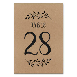 Cartão de Número de Tabela | Rustic Laurel Calliog