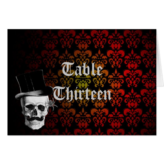 Cartão de número de tabela steampunk gótico (Frente horizontal)