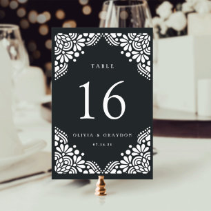 Cartão de Número Personalizado de Tabela Beaux Art