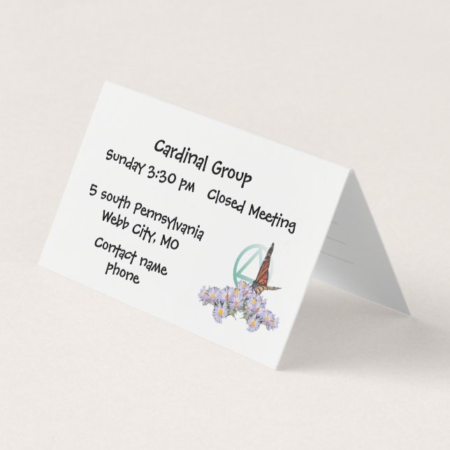 cartão de números de grupo de recuperação (Frente)