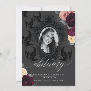 Cartão de Obituário Morte para a Minha Juventude