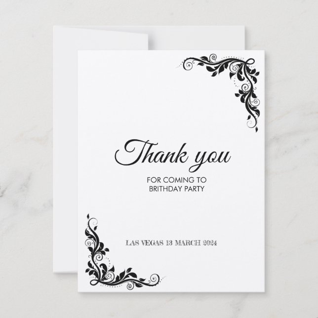 Cartão de obrigado para aniversário (Frente)