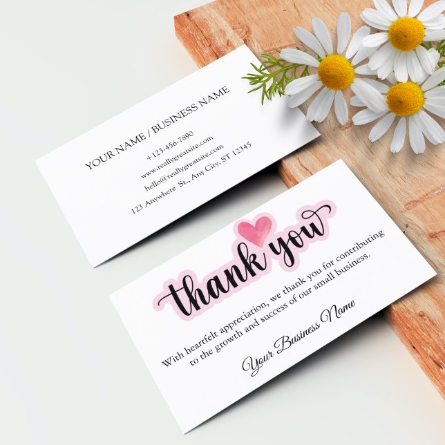 Cartão De Obrigado Para Empresa Personalizado Para (Personalized Business Thank Card For Your Order)