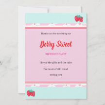 Cartão de Obrigado-você do Berry Sweet da Moça