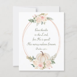 Cartão Dê Obrigados ao Senhor Bíblia Ação de Graças