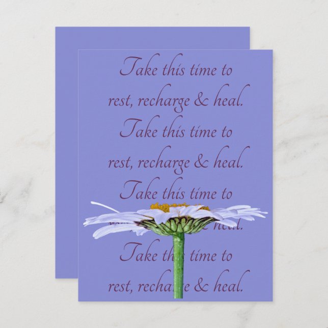 Cartão de Obtenção de Bem-Estar da Margarida Branc (Frente/Verso)