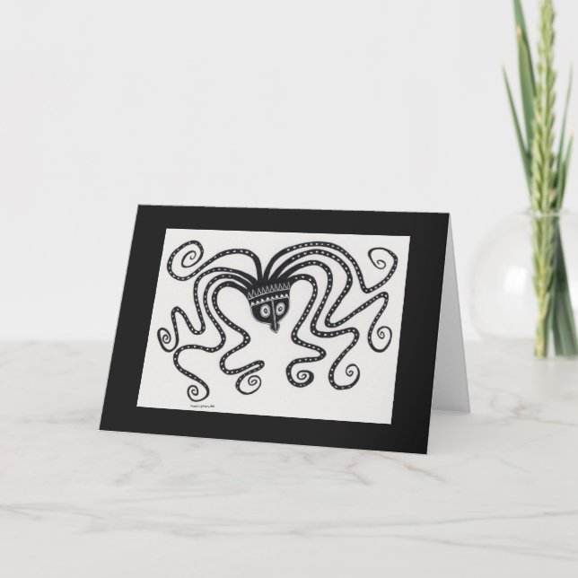 Cartão de Octopus Dobrado inspirado grego Mycenaea (Frente)