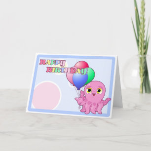 Cartão de Octopus Feliz de Aniversário