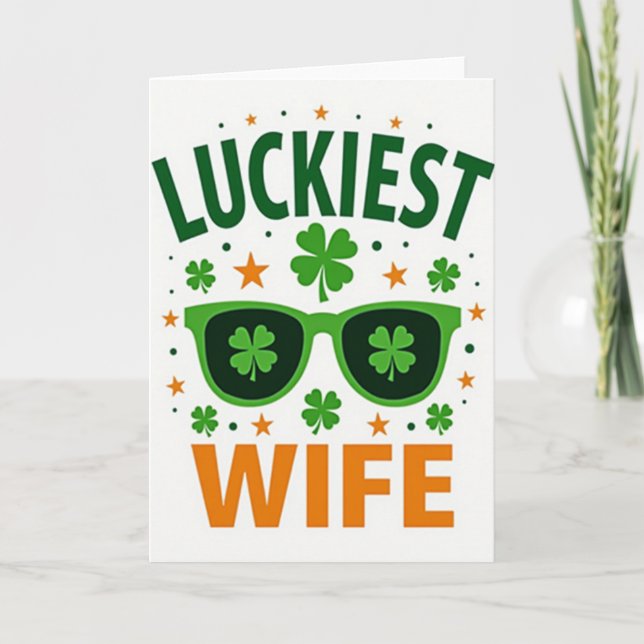 Cartão de Óculos de Sol Shamrock Esposa (Frente)