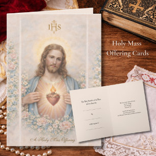 Cartão de Oferta de Missa do Sagrado Coração de Je